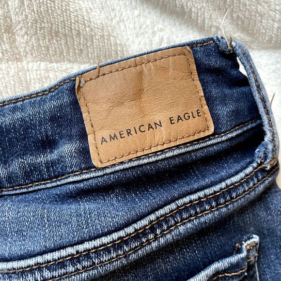 American Eagle Skinny Jeans Denim Next Level Stretch Dark Wash Size 6 - Picture 9 of 9
